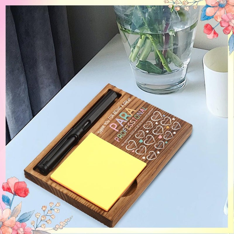 FOUGSTA Appreciation Gifts for Paraprofessional, Thank You Gifts for Paraprofessional, Paraprofessional Office Decor Gifts,Wooden Sticky Note Holder With Inspirational Quotes,16.5 x 12 x 1.5 cm,XXN38 - Image 4